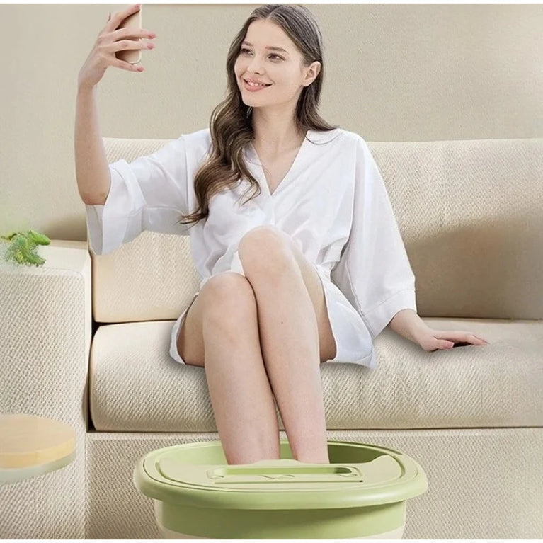 Portable Foldable Foot Bath Tub | Space-Saving Adult Foot Soak & Massage Basin