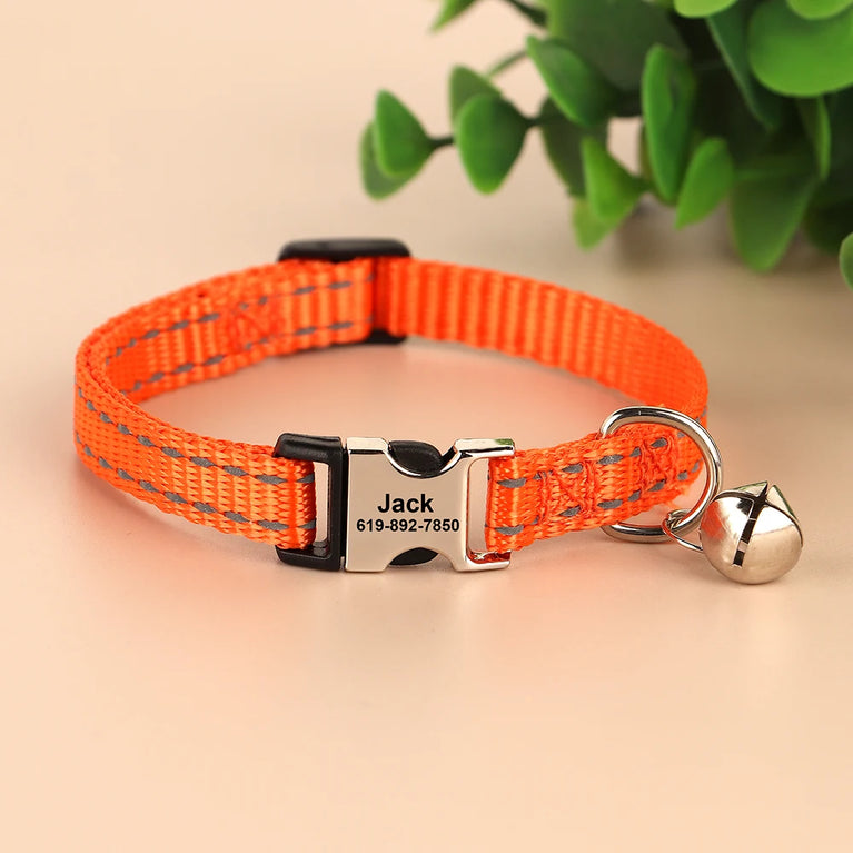 Cat Collar Free Personalized Kitten Collar Engraved Antilost Adjustabl