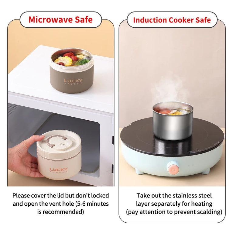 Bento Lunch Box Set Portable Keep Warm Insulated Stainless Steel Thermal Food Container Bag
