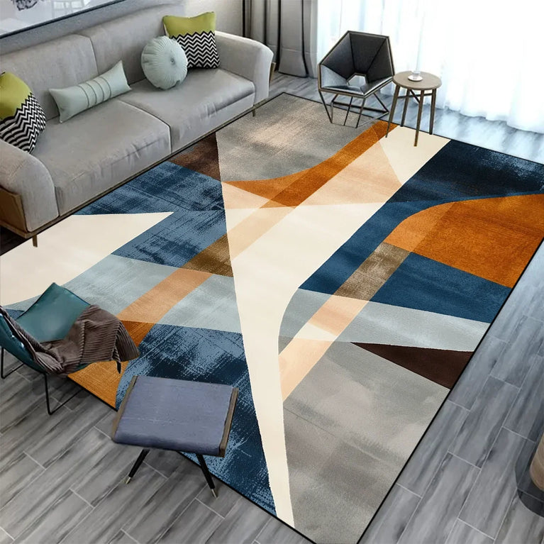 Large Geometric Non-Slip Washable Area Rugs for Modern Living