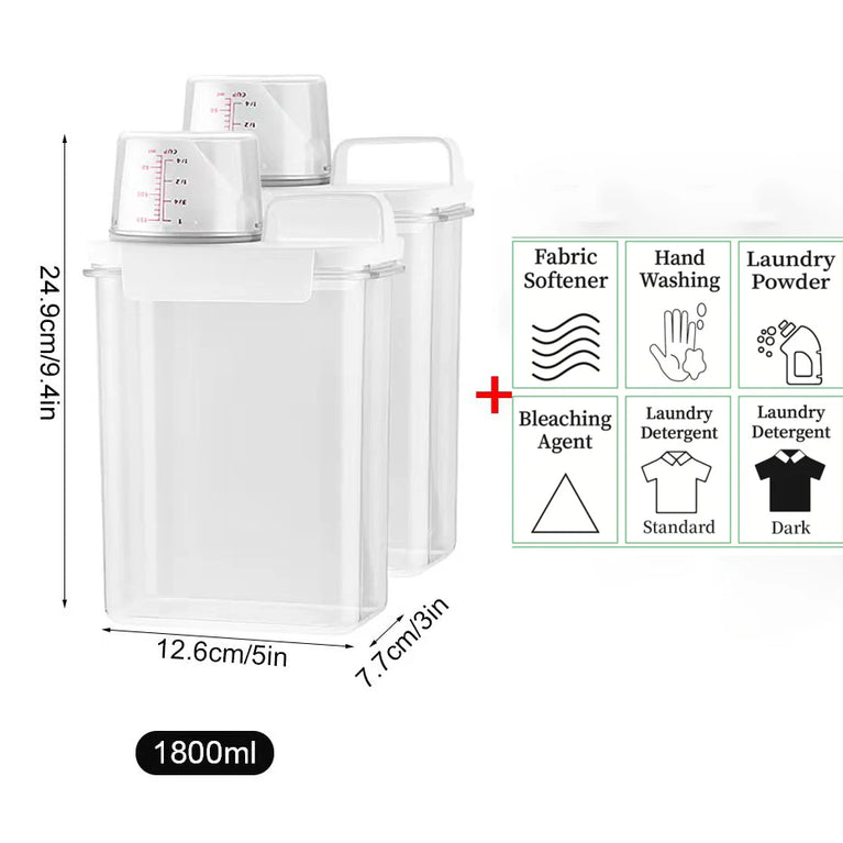Airtight Laundry Detergent Dispenser Refillable Storage Bottle 1100-2300ML Pump Container