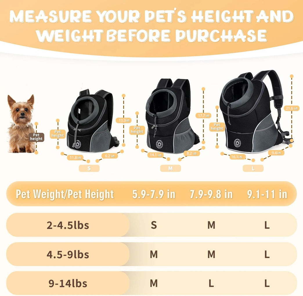 Pet Backpack Carrier for Small Dogs Cats Travel Ventilated Bag