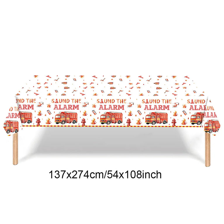 Firetruck Birthday Party Supplies Fire Truck Theme Disposable Tableware Set