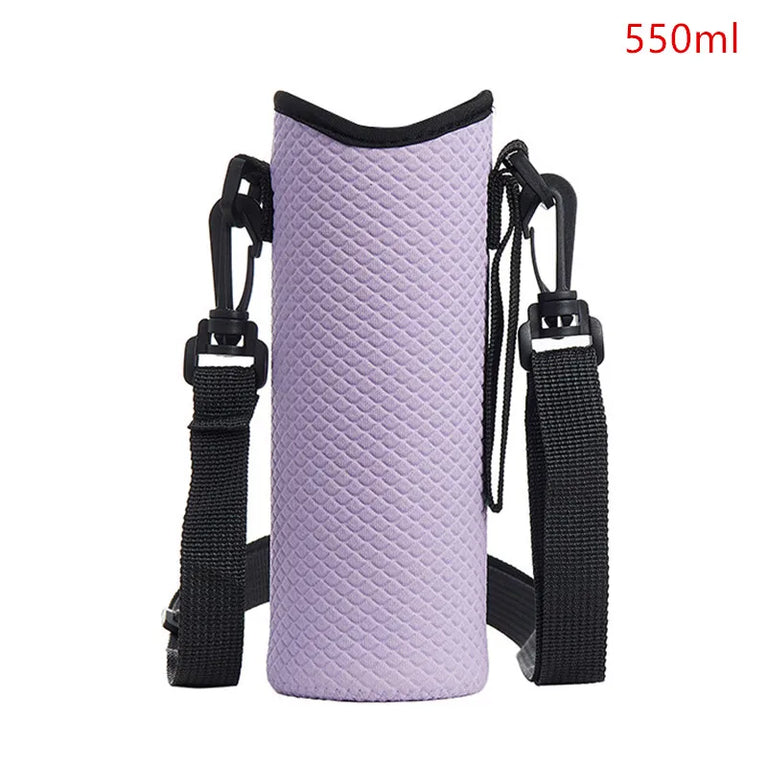 1000ML Neoprene Water Bottle Carrier Bag With Shoulder Strap Insulated Bottle Cover Pouch Holder Travel Outdoor Sport Sleeve