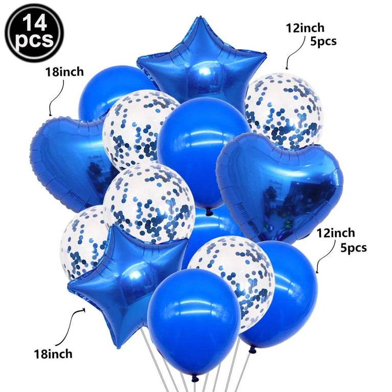 Solid Dark Blue Theme Disposable Tableware Set Party Decoration Kit
