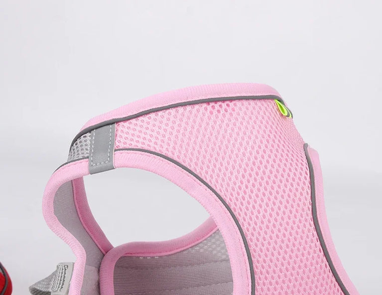 Puppy Dog Harness Set Reflective Adjustable Small Pet Vest With Leash