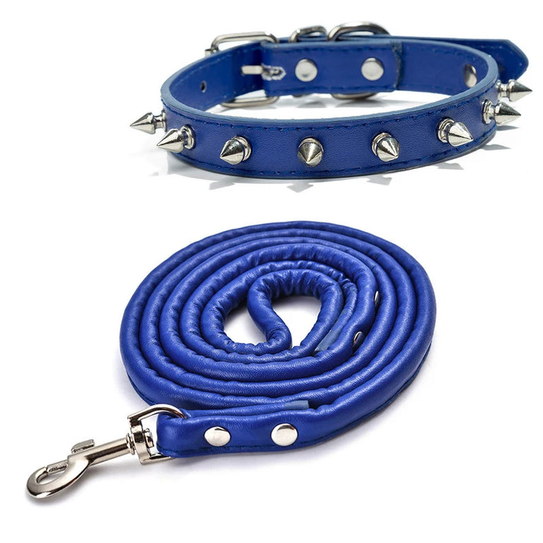 Harp Spiked Studded DogCollars PU Small Medium Large NeckStrap