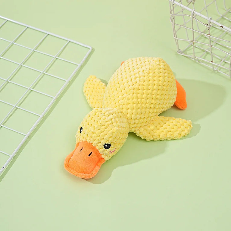 Plush Sleeping Duck Dog Toy Squeaky Chew Toy for Training Fun