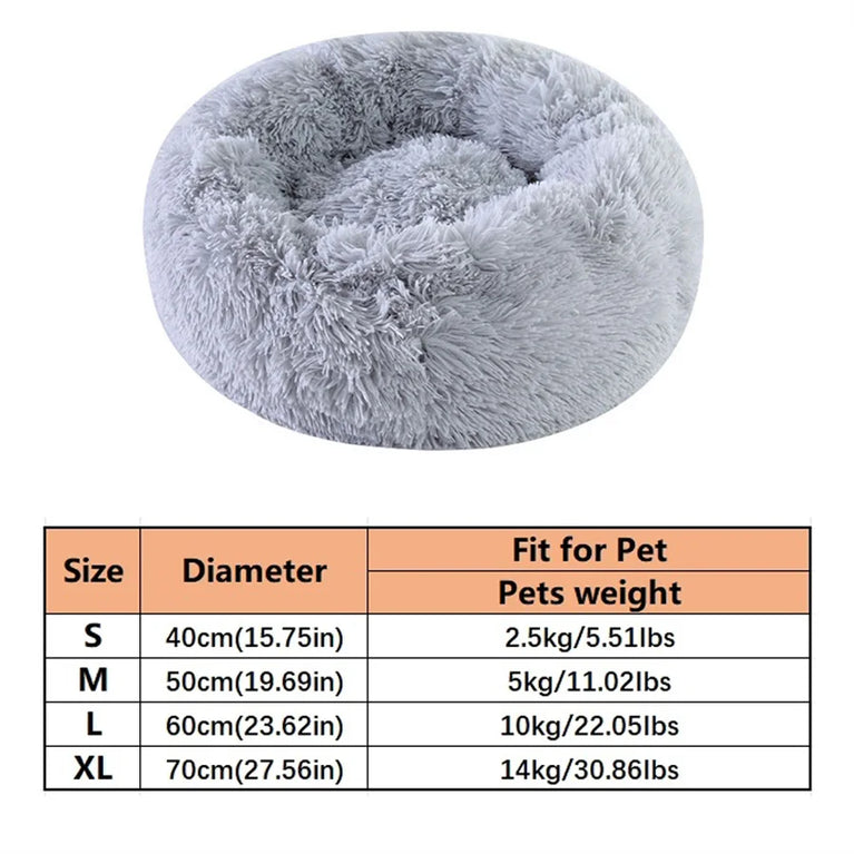 Soft Pet Cat Bed Plush Donut Cat Heating Pad Self Heating Bed Warm Cat