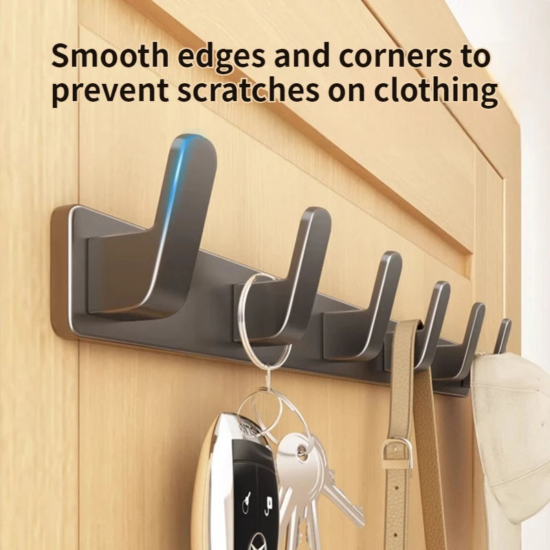 No Drill Space Aluminum Bathroom Kitchen Wall Hook Storage Rack