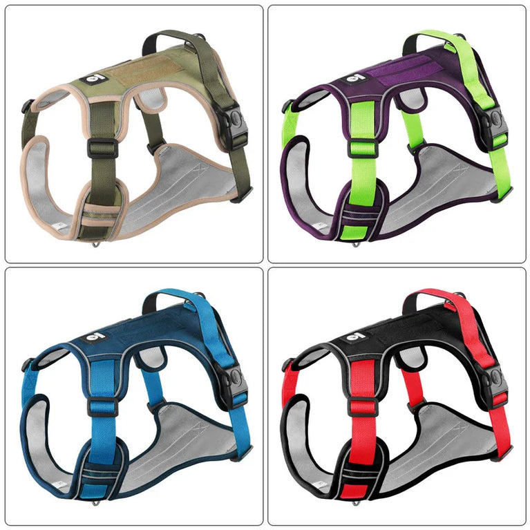 Reflective Tactical Dog Harness Vest Waterproof Oxford Durable Adjustable Large Dog Harness
