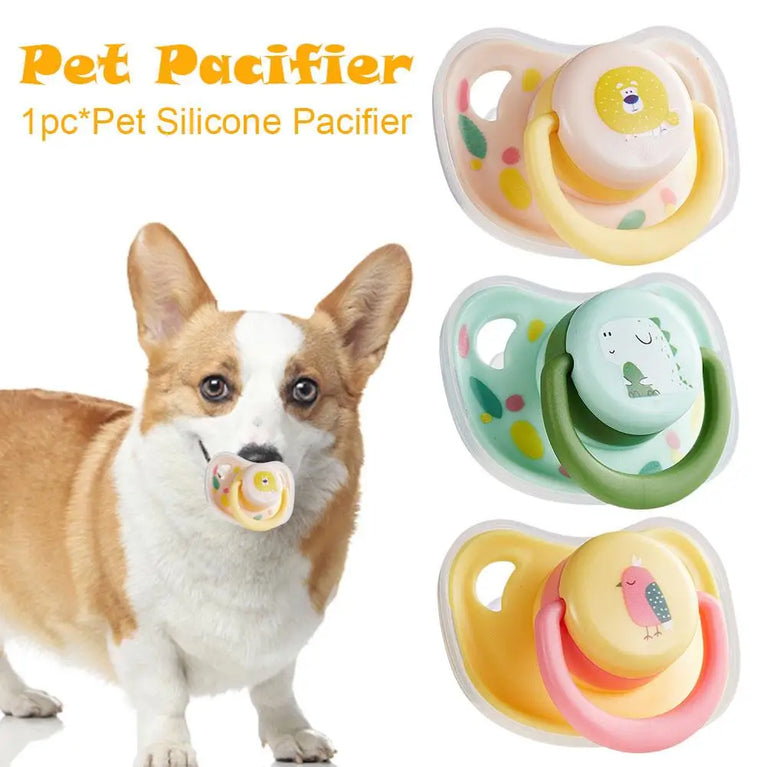 Pet Silicone Pacifier Calming Chew Toy Dog Cat Teeth Molar Toy