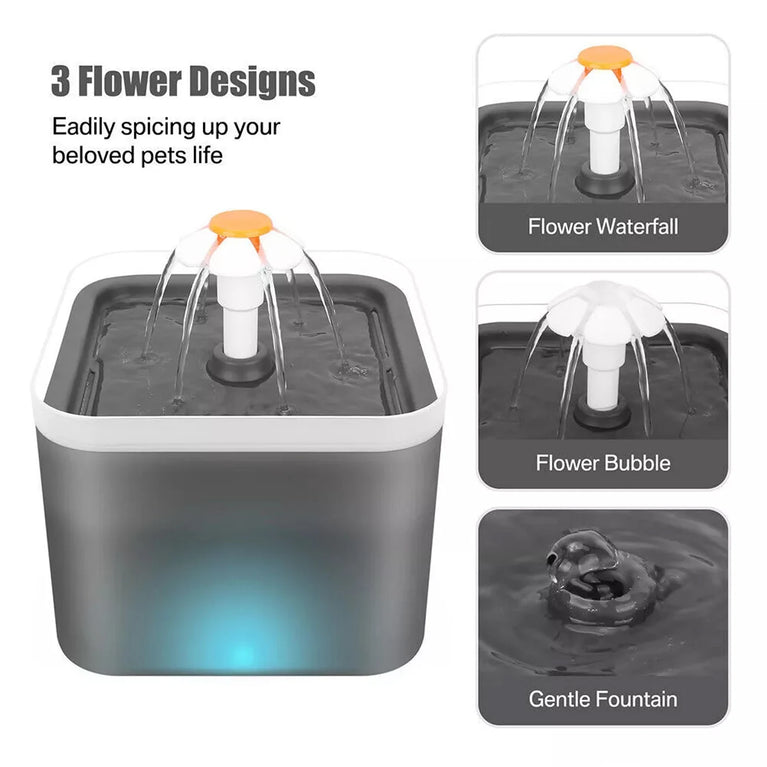 2L Cat Water Fountain LED Filter Pet Drinking Dispenser Bowl