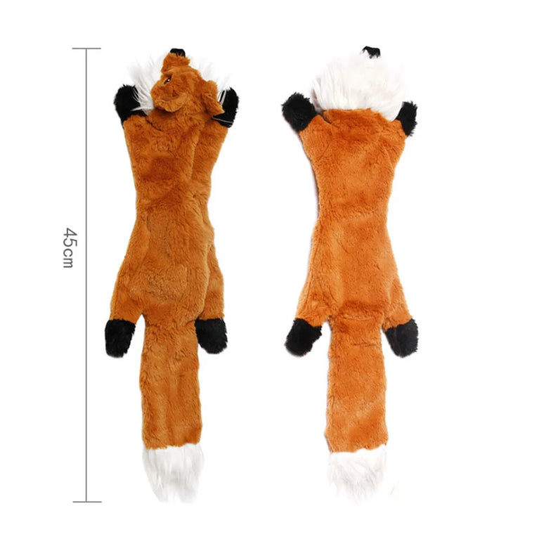 Stuffingless Squeaky Dog Toy Plush Crinkle Chew Training Toy