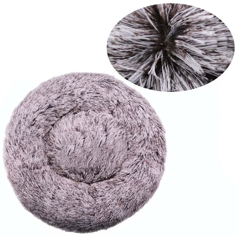 Round Plush Environment Friendly Dog Bed 40-90cm Soft Warm Pet Sleeping Nest