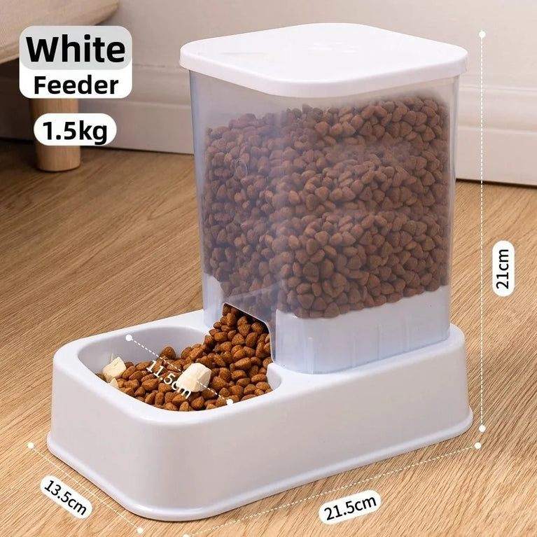 Large Capacity Pet Automatic Feeder 1.5L Food And Water Dispenser Set For Cats