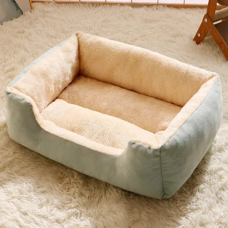 Soft Plush Cat Bed Basket Cozy Breathable Winter Pet Sleeping Nest Accessories