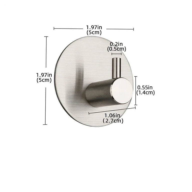 Self Adhesive Wall Hook Stainless Steel Towel Rack Bathroom Hardware Shelf Robe Hooks Hanger Shower Shelf Hanging Accessories