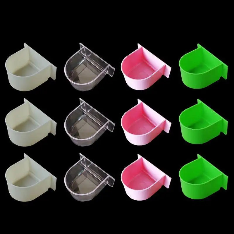 Plastic Bird Cage Feeding Trough | Splash-Proof Food & Water Cup