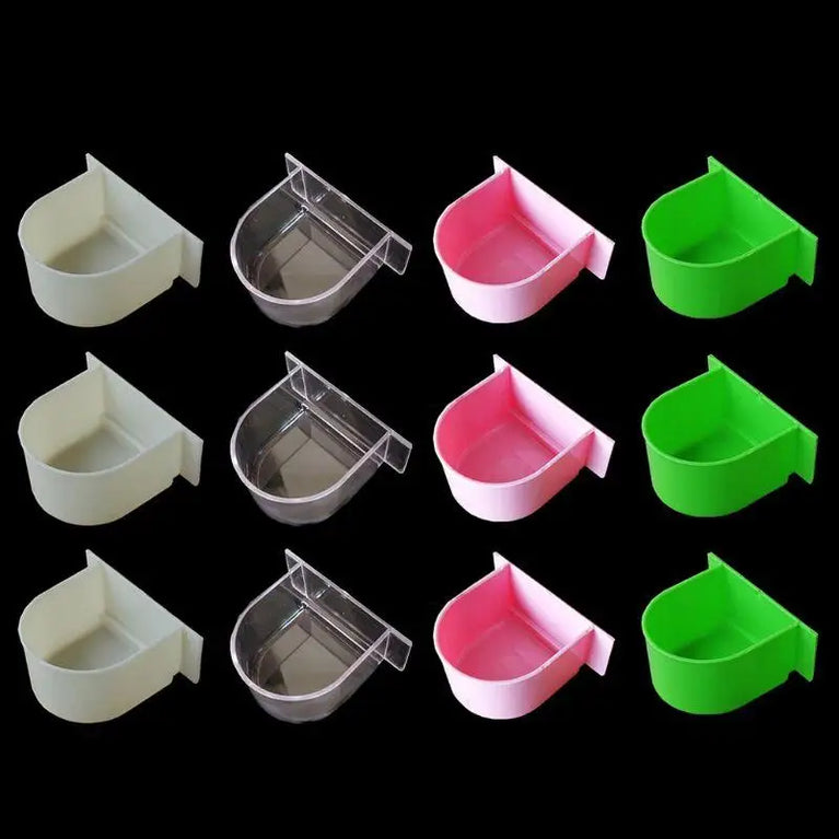 Plastic Bird Cage Feeding Trough | Splash-Proof Food & Water Cup