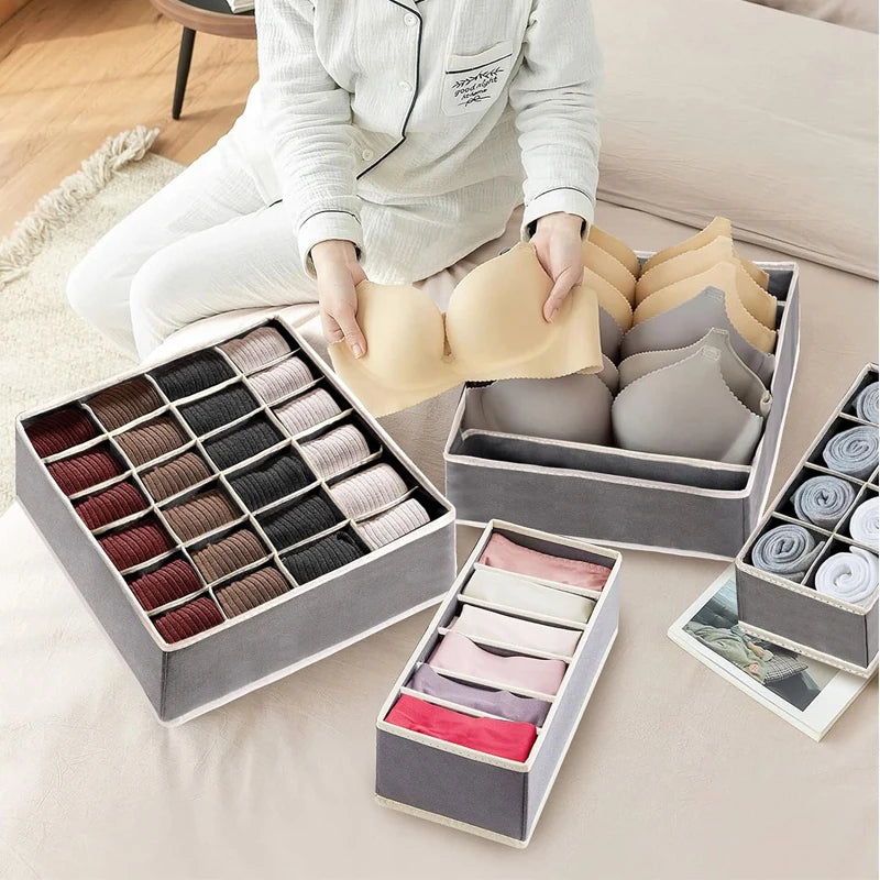 Non-Woven Underwear & Sock Organizer | Foldable Wardrobe Drawer Divider