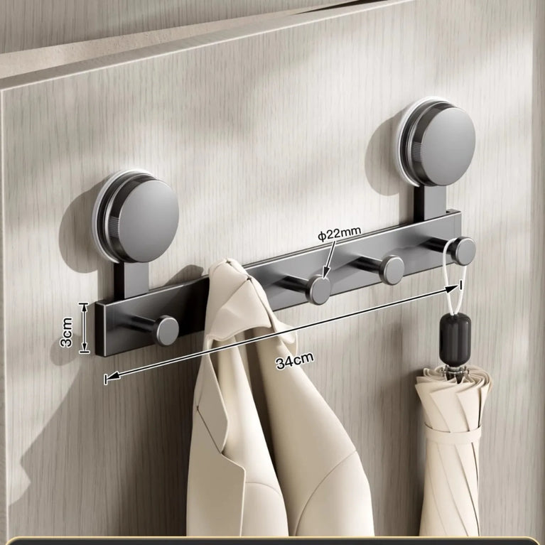 Suction Cup No Drilling Wall Mounted Hooks Rack Kitchen Storage Row Hook Holder Bathroom Towel Robe Coat Hangers Adhesive Hooks