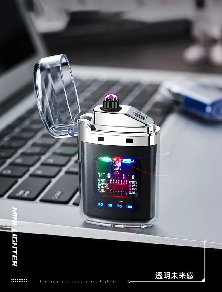 Electric Double Arc USB Plasma Lighter | Windproof Rechargeable Outdoor Tool