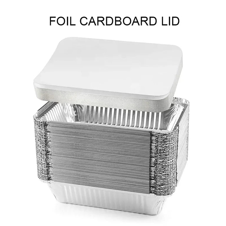 20Pcs Aluminum Foil Trays With Lids 450ml Disposable Food Grade Baking Pans For Air Fryer Oven