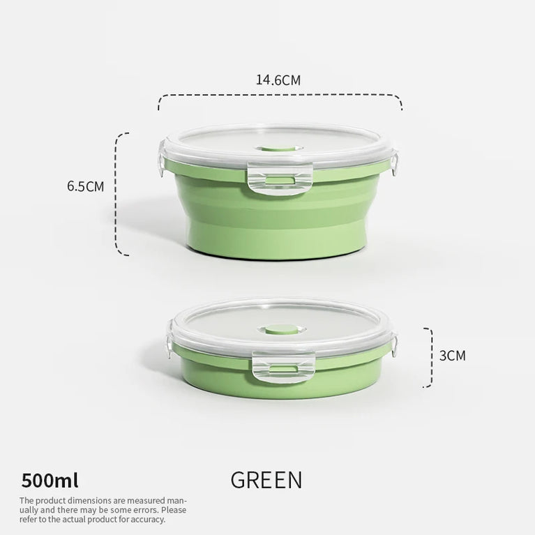 Collapsible Silicone Food Storage Containers with Lids Leakproof