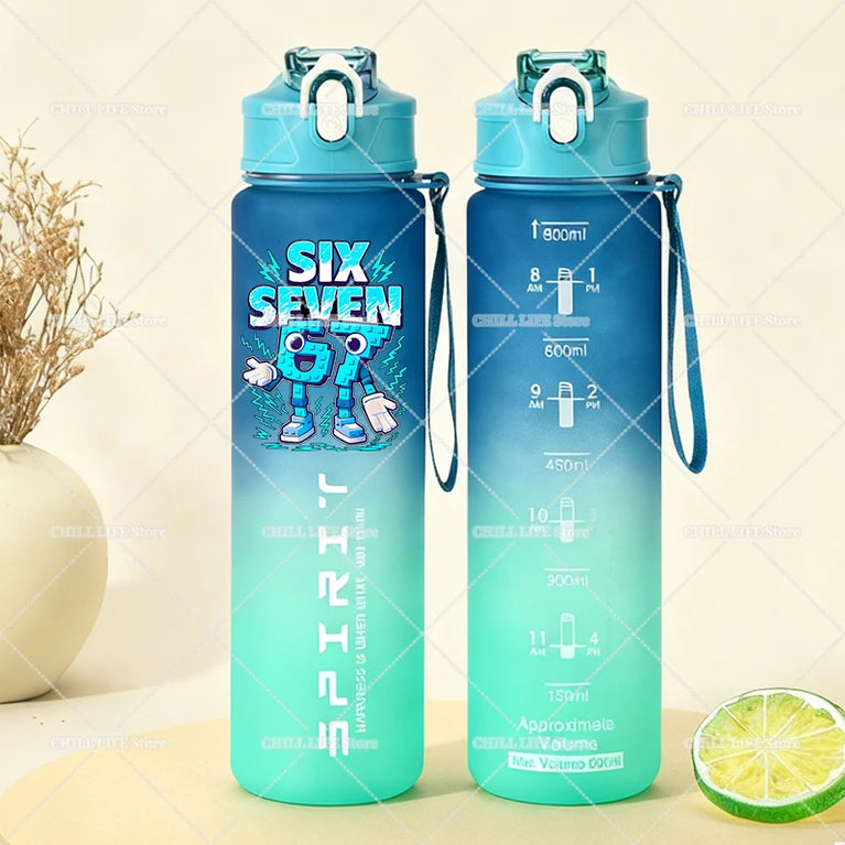 800ML Anime Frosted Sports Waterbottle Gym Outdoor Fitness Drinking Cup