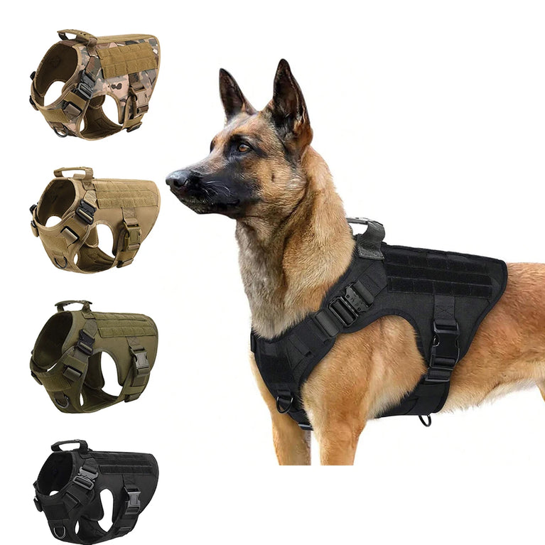 Military Tactical Dog Harness Adjustable Heavy Duty Training Vest For Large Dogs