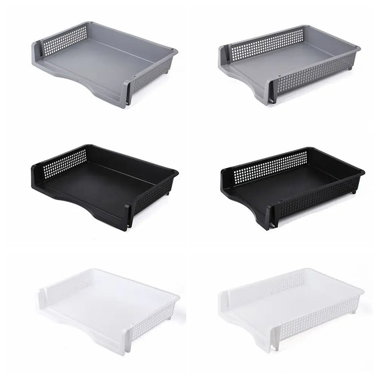 Stackable A4 Document Organiser | Laminated Plastic Desktop File Rack
