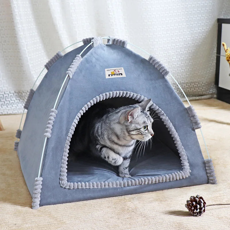 Foldable Cat House Pet Tent Breathable Portable Four Season Nest