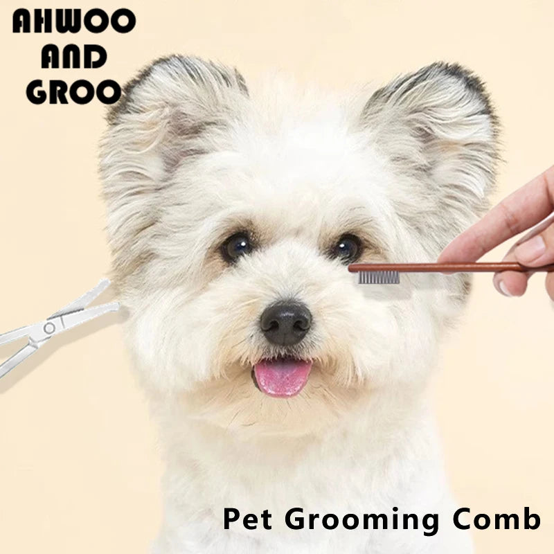 Pet Woodiness Facial Cleaning Comb & Hair Repair Scissors