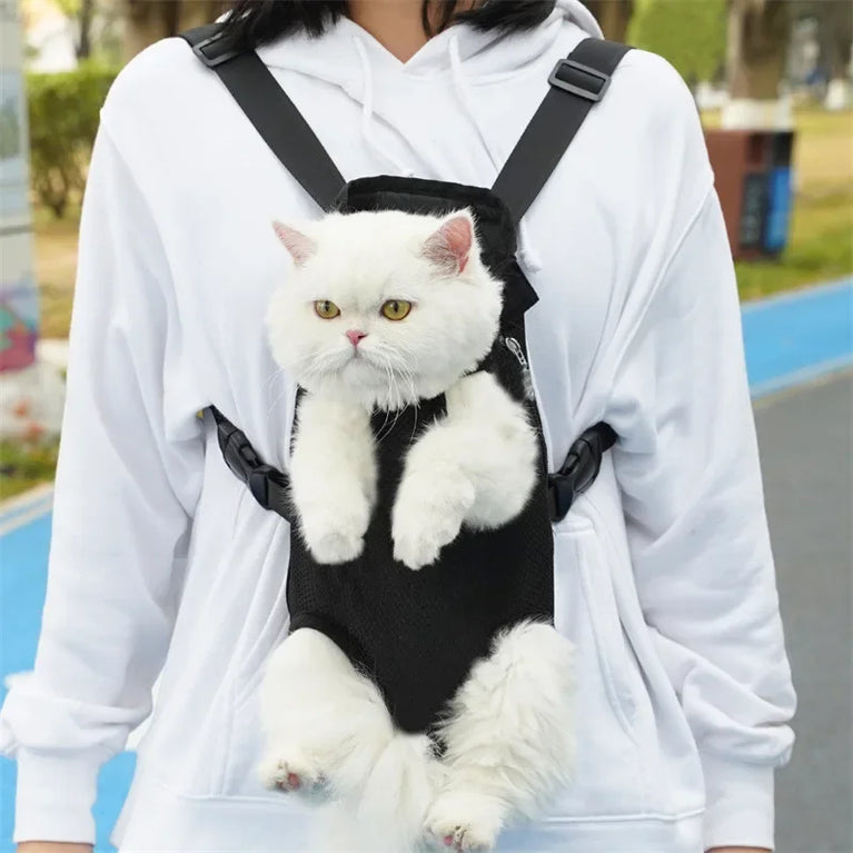 Portable Pet Mesh Backpack | Dual-Shoulder Outdoor Travel Carrier