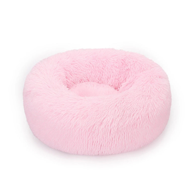 Donut Dog Bed Plush Basket Fluffy Medium Small Washable Warm Round Puppy Bed Mat
