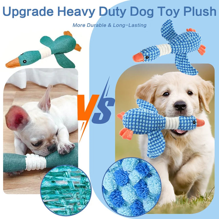 Funny Duck Plush Squeaky Dog Toy for Training and Chewing Fun