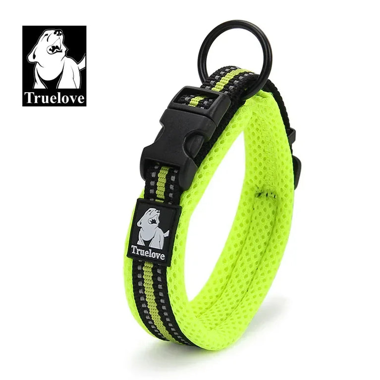 Adjustable Mesh Padded Dog Collar 3M Reflective Nylon Heavy Duty Proof