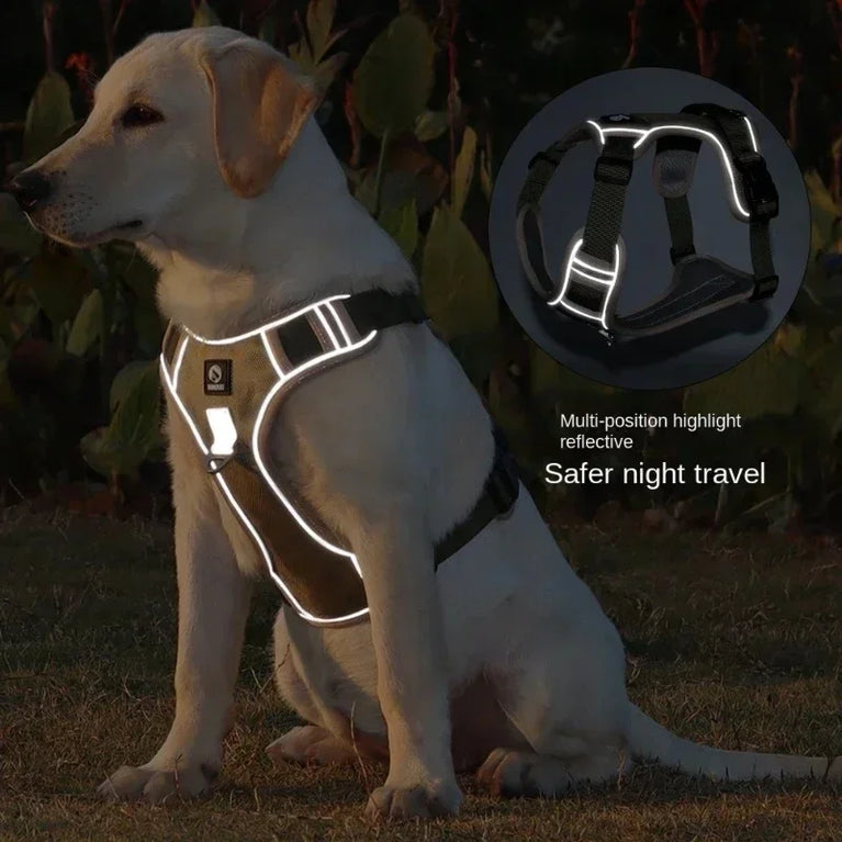 Reflective Tactical Dog Harness Vest Waterproof Oxford Durable Adjustable Large Dog Harness