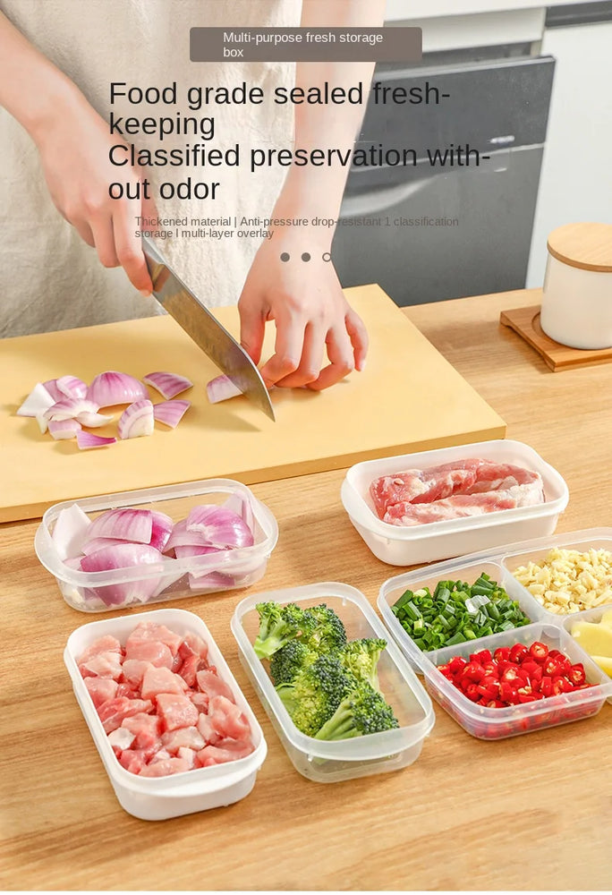 Refrigerator Food Storage Containers Sealed Box Kitchen Freezer Seal Bin Vegetable Fruit Meat Fresh Box Organizer