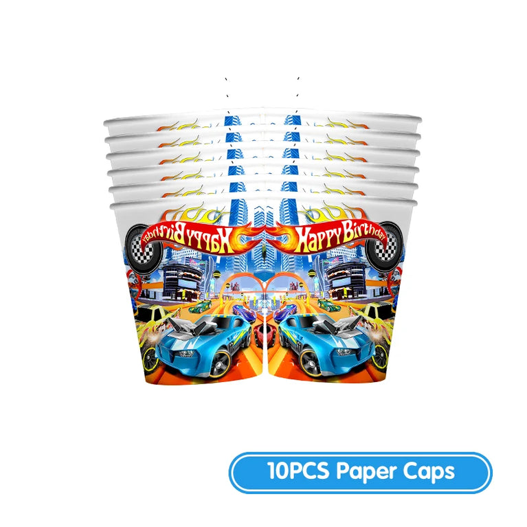Happy Birthday Wheels Racing Car Party Disposable Tableware Set for Kids Celebration