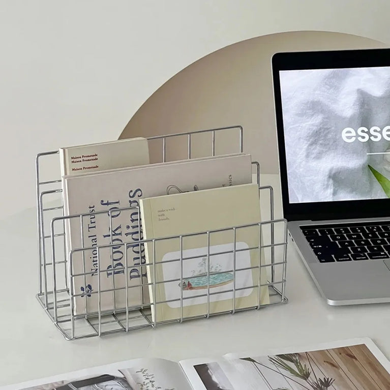 Ins Minimalist Iron Desktop Storage Rack Organizer Bookshelf