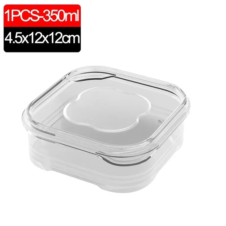 Small Transparent PP Food Preservation Boxes Refrigerator Sealed Storage Container Set