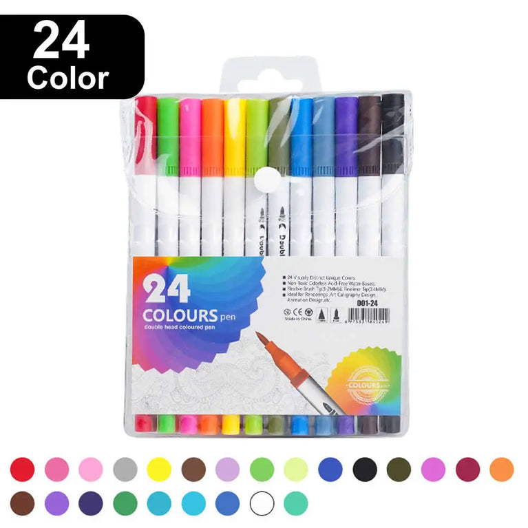 Double-Head Art Markers | Professional Drawing Brush Pen Set