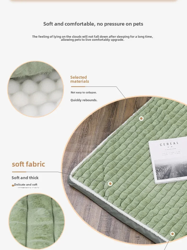 Winter Dog Bed Mattress Removable Washable Large Pet Sleeping Mat