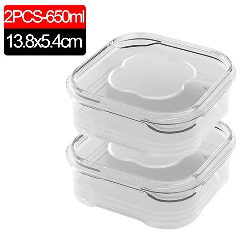 Small Transparent PP Food Preservation Boxes Refrigerator Sealed Storage Container Set