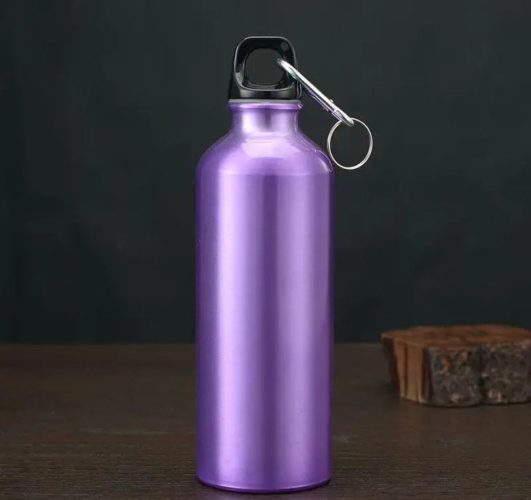 500ml Aluminum Sports Mountaineering Water Bottle Lightweight Hook Lid Outdoor Climbing Flask Kettle