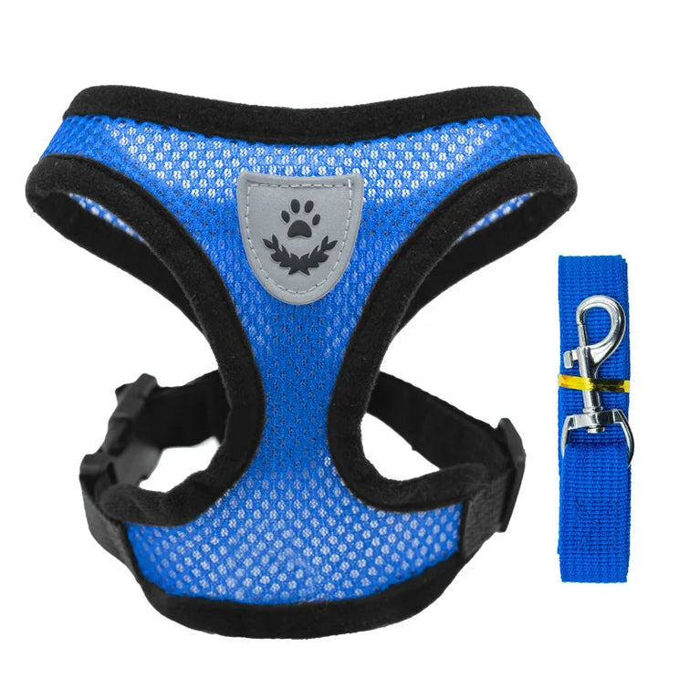 Breathable Mesh Cat Small Dog Harness And Leash Kitten Puppy Adjustable Vest Set