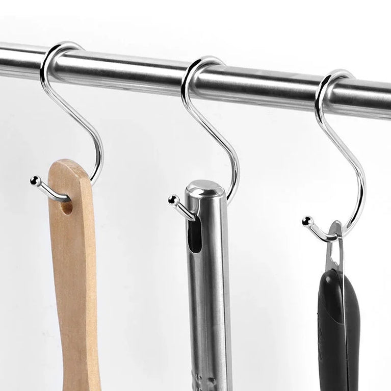 Stainless Steel S Hooks with Sharp Tip Utensil Meat Clothes Hanger Hanging Hooks for Butcher Shop Kitchen Baking Tools