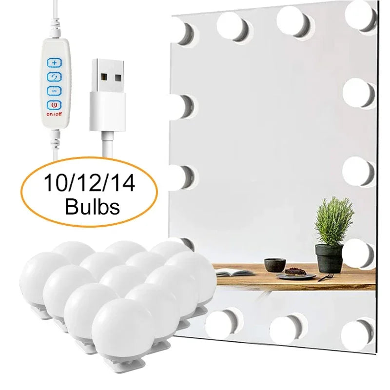 LED Hollywood Vanity Mirror Lights | Professional Detachable USB Makeup Lamps